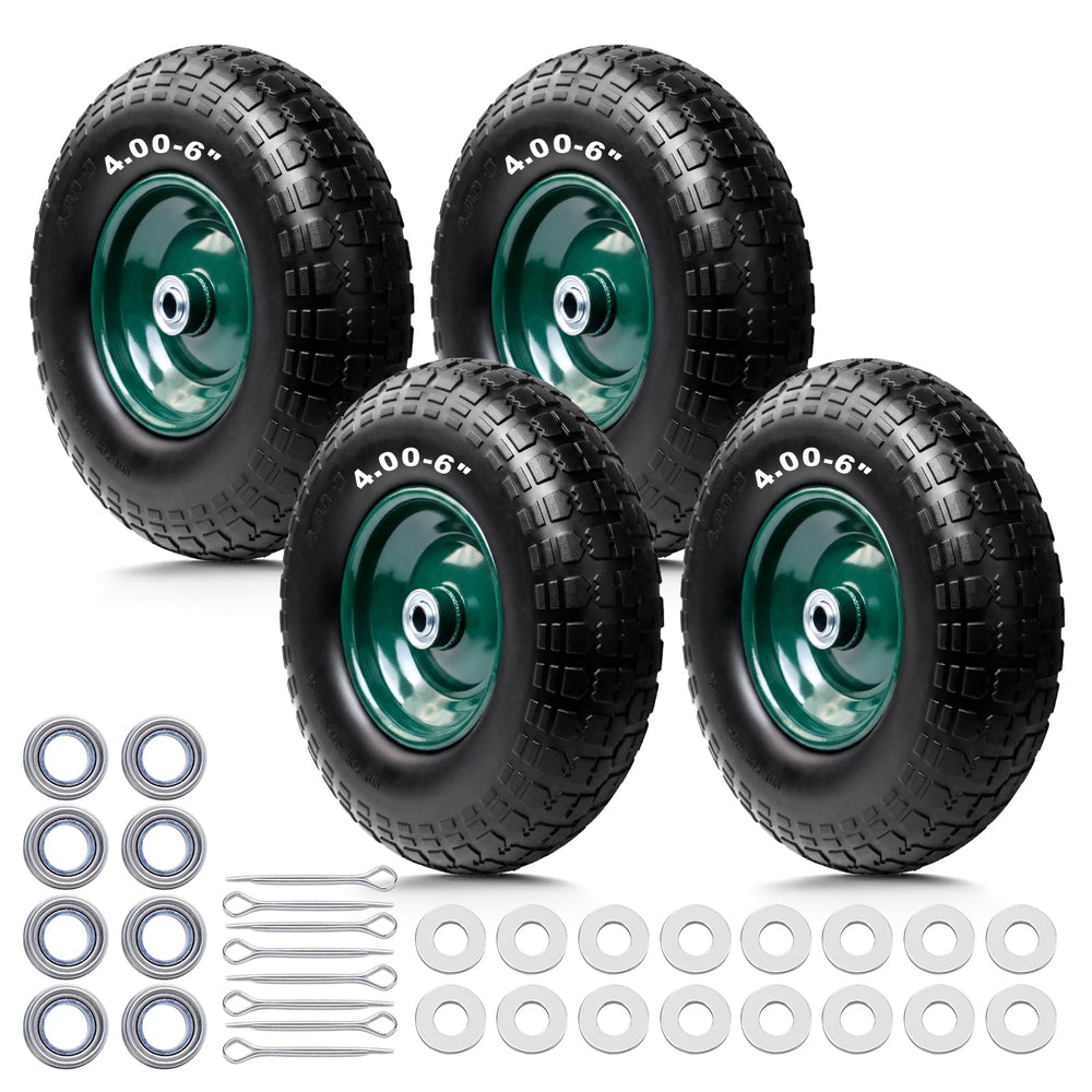 Storystore front view wheel assembly showing full tire and hub, durable replacement