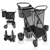 Strolee cart front view assembled showing compact design and easy loading