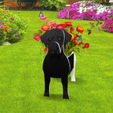 strolfay black labrador front view showing charming decor and sturdy base