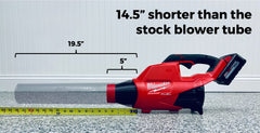 Stubby Nozzle Co. held in hand for scale, compact size improves control