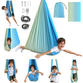 SUCHDECO swing front view showing full cocoon and spacious opening, promotes calming play