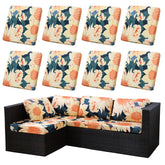 SUKAIKEQA front view of 8pcs patio cushion covers showing neat installed look and refreshed furniture