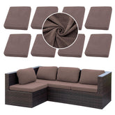 SUKAIKEQA front view of eight-piece patio cover set showing colors and packaging, easy refresh