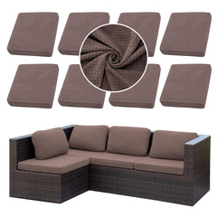 SUKAIKEQA front view of eight-piece patio cover set showing colors and packaging, easy refresh