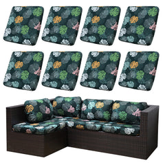 SUKAIKEQA front view of eight-piece patio cover set renewing outdoor sofa