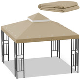 Sumfaller front view beige canopy showing full 10x10 coverage and instant refresh