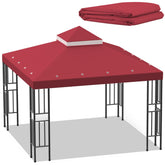 Sumfaller canopy top cover front view showing full beige double-tier and neat fit benefit shade
