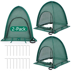 SUMGROW front view of pop-up tent showing protected plants and easy setup