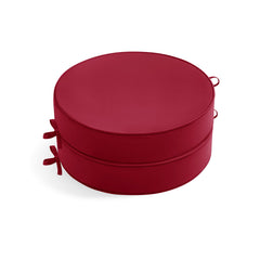 Summsun front view of burgundy round bistro cushions showing color and shape benefit: instant style upgrade