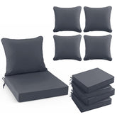 Summsun front view of four dark grey cushions showing neat packaging and versatility