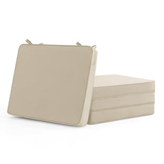 Summsun front view beige patio cushions showing neat fit and style