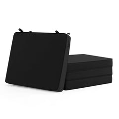 Summsun front view patio chair cushion showing sleek black finish and neat ties