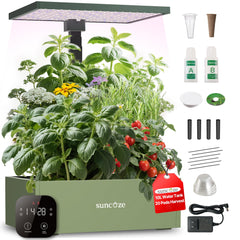 SUNCOZE front view showing full 20‑pod system and compact footprint benefits