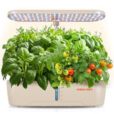 SUNCOZE front view showing 12 pods and tidy countertop gardening benefit