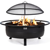 SUNCREAT front view of 42-inch fire pit showing design and capacity benefit