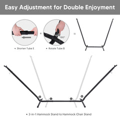 SUNCREAT double hammock bed in use demonstrating roomy comfort for two