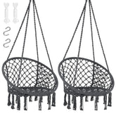 SUNCREAT front view of grey hammock chair showing full shape and comfort