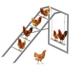 Sunexinlo front view of full perch swing showing multi-level roosting for flock