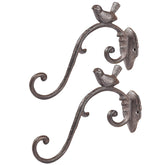 Sungmor front view of bird-shaped cast iron hook showing vintage brown finish and sturdy build