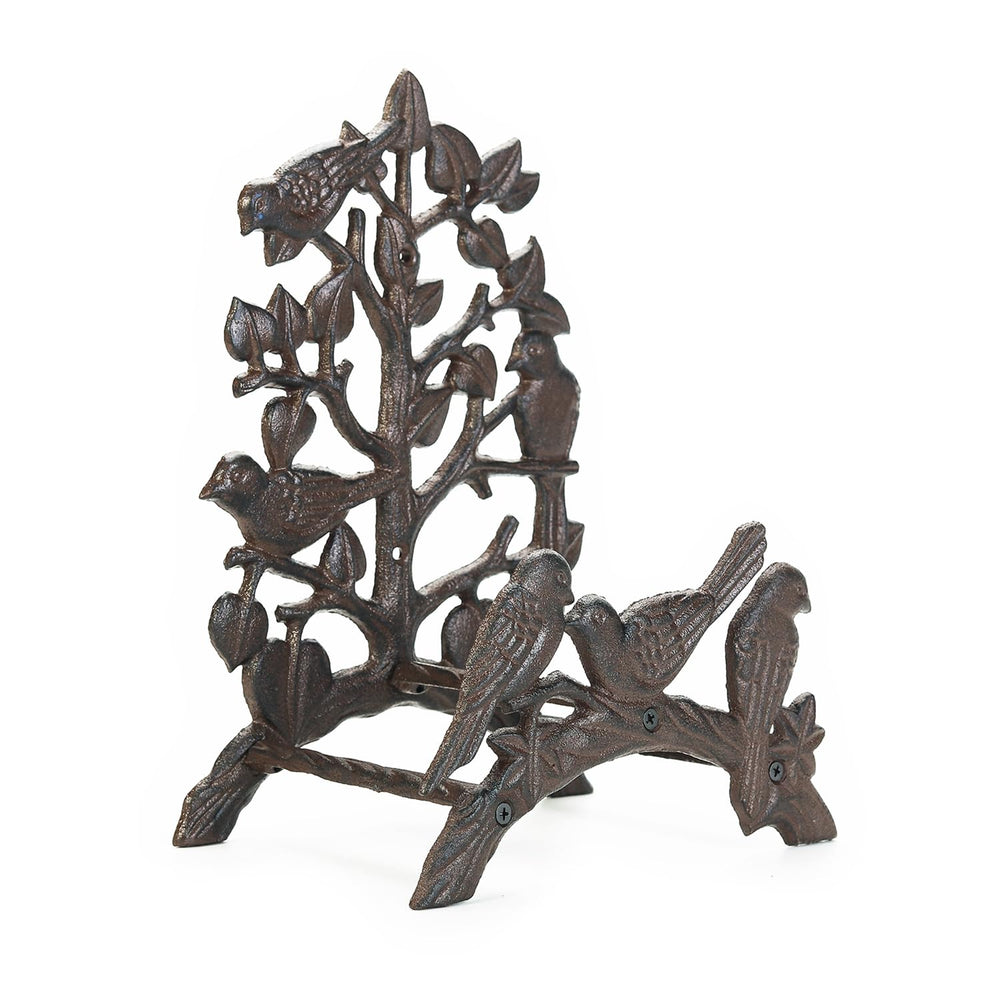Sungmor front view showing full hose holder and decorative birds, neat storage benefit