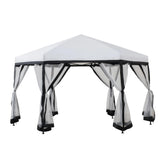 Sunjoy front view of 11x11 gazebo providing shaded seating area