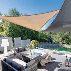 SUNLAX shade installed over patio providing breathable, cooler outdoor space