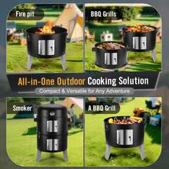 SUNLIFER dual front doors open for easy charcoal access and temperature control