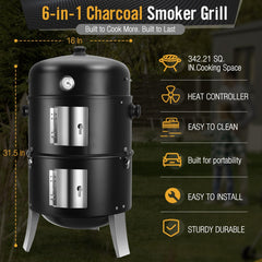 SUNLIFER interior with hanging hooks and crossbars for grilling and smoking versatility