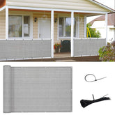 SUNNY GUARD front view of balcony screen packaging showing product benefit