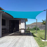 SUNNY GUARD front view of 10x16 rectangle shade sail showing broad coverage
