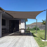 SUNNY GUARD front view of 12x12 rectangle sail showing clean coverage and modern look