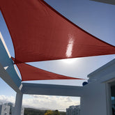 SUNNY GUARD front view of 20-foot triangle sail showing broad coverage and protection