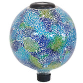 Sunnydaze Decor front view of crackled azul terra globe adds colorful focal point