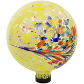 Sunnydaze front view of 10-inch gazing ball showcasing colorful reflective finish