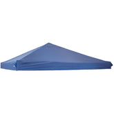 Sunnydaze front view blue canopy top showing full coverage and brand reliability