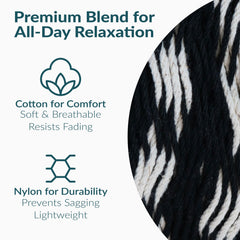 Sunnydaze hammock hung between trees demonstrating outdoor setup and spacious comfort