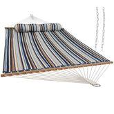 Sunnydaze Decor front view of quilted double hammock showing inviting lay-flat comfort