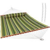 Sunnydaze Decor front view of quilted double hammock showing comfort and capacity