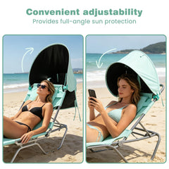 SUNNYFEEL close-up of face cavity and pillow for comfortable face-down tanning