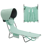 SUNNYFEEL front view lounger showing full flat position and canopy benefit