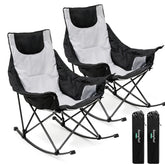 SUNNYFEEL front view of both grey chairs showing roomy seating and comfort