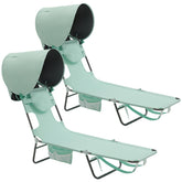 SUNNYFEEL front view with canopy showing comfortable shaded tanning