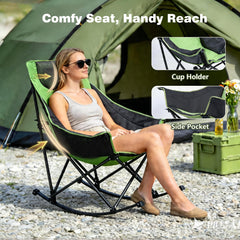 SUNNYFEEL chair demonstrating gentle rocking motion for relaxation outdoors