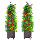 Sunnyglade front view of 63-inch planter showing sturdy trellis and deep bed for support