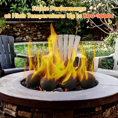 Sunnyglade fire balls arranged in firepit producing clean decorative flames