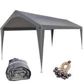 Sunnyglade top cover front view showing full 10x20 canopy protecting vehicles