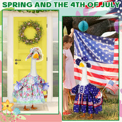 Sunnymove porch goose dressed in spring Easter outfit adding cheerful charm