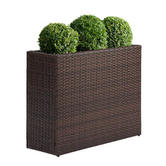 SUNNYPARK front view of rectangular planter showing sleek neutral finish and modern look