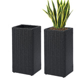 SUNNYPARK front view of tall square planters showing clean outdoor styling and curb appeal