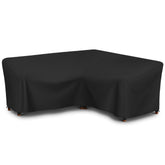 SunPatio front view of full V-shaped sectional cover showing all-around protection